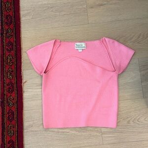 Source Unknown Pink Short Sleeve Knit Top